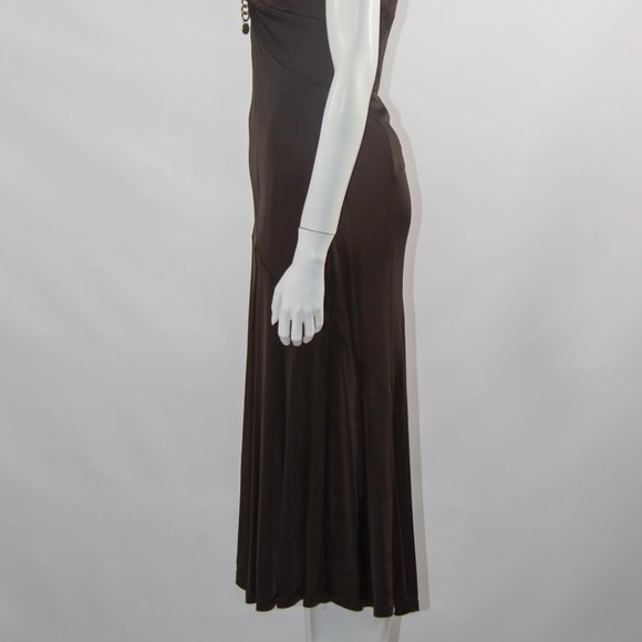 Karen Millen Sexy Brown Dress Party Office Sz 10uk Small - Picture 7 of 7